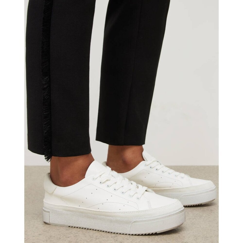 ALLSAINTS Trish Leather Sneakers in Chalk White 38 8 New with box Womens Kicks